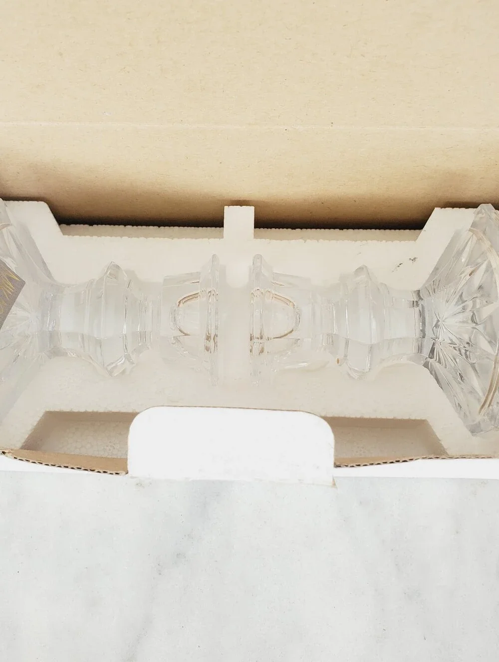 NEW in Box 2 Pcs vintage mikasa crystal clear candlesticks Candle Holder